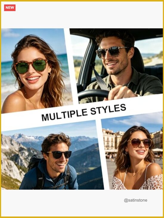 Round Polarized Sunglasses Lightweight UV400 Retro Style for Party Beach main image 6